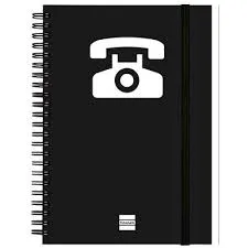 LISTIN TELEFONICO 10X15CM ESPIRAL NEGRO