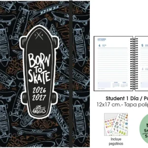 AGENDA ESCOLAR 26-27 STUDENT 12X17 DP SKATEBOARD