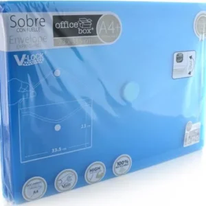 PAQ/10 CARPETA SOBRE FUELLE A4+ 250X335X300 VELCRO AZUL