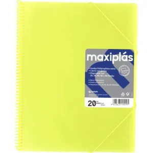 CARPETAS A4 40 FUNDAS A4 ESPIRAL MAXIPLAS AMARILLO