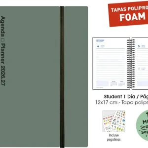 AGENDA ESCOLAR 26/27 STUDENT FOAM 12X17 DP VERDE