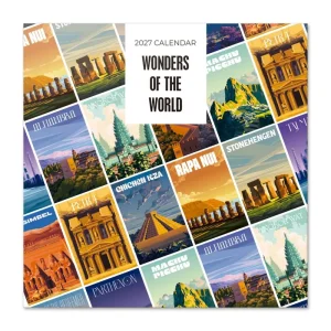Calendario pared 2027 maravillas del mundo 30x30cm