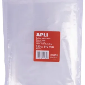 Paq/100 bolsas autocierre cremallera 220x310 mm zipper apli