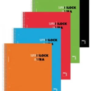 Paq/4 Superblock A5 120h 90g cuadricula 5x5 +greca tapa dura microperforada