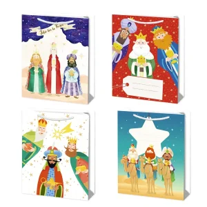 Pack 12 bolsas regalo reyes magos new mediana 32x26cm
