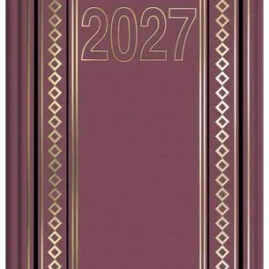 Dietario dos tercios 2027 14,5x31cm color burdeos