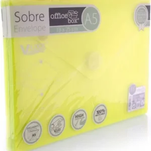 PAQ/10 SOBRE A5 V-LOCK 180X250 MM VELCRO COLOR AMARILLO