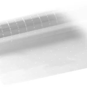 BOBINA CELOFAN TRANSPARENTE CON PUNTOS BLANCOS 0,8X50M
