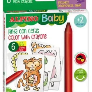 ESTUCHE 6 CERAS Y LAMINAS ALPINO BEBE