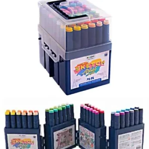 Estuche 48 marcadores sketch doble punta coloring