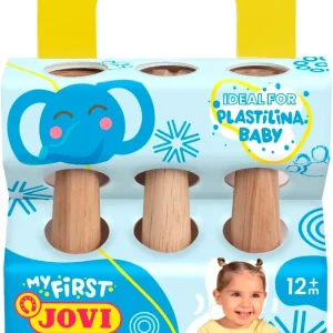Estuche 3 sellos de madera diferentes texturas my first plastilina baby