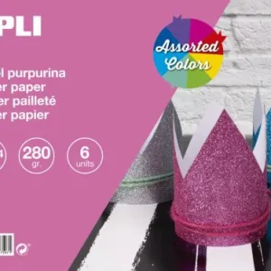 BLOC MANUALIDADES 6H PAPEL PURPURINA 32X24 280G.