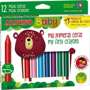 Estuche 12 ceras de colores alpino baby