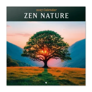 Calendario pared 2027 naturaleza zen 30x30cm