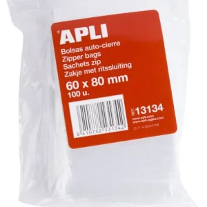 Paq/100 bolsas autocierre cremallera 60x80 mm zipper apli